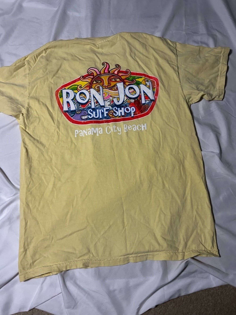 Ron Jon Surf Shop Tshirt Comfort Colors Yellow Panama City Sz L - Picture 9 of 12